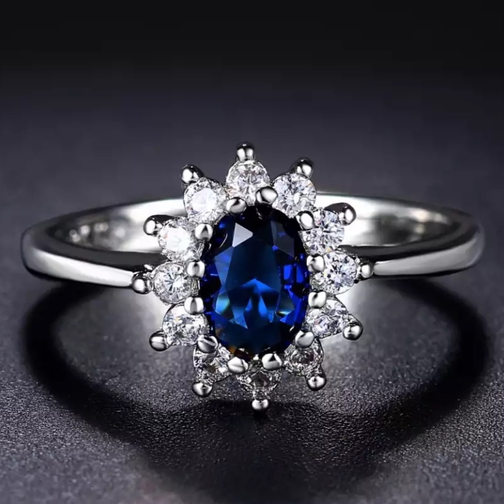 New Royal Luxury 925 Silver Sapphire Ring